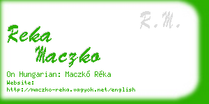 reka maczko business card